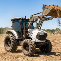 Tracteur agricole Ruijie 50HP 70HP 4x4 prêt à être expédié avec transmission par engrenages, garantie 1 an, livraison rapide et service après-vente