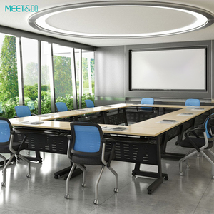 Modern <strong>15</strong> <strong>Person</strong> Movable <strong>Conference</strong> <strong>Table</strong> Office Foldable Wooden Circular Meeting Office <strong>Tables</strong> - Product Image 6