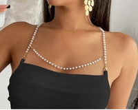 Chaîne de corps croisée pour femme, style soutien-gorge et ceinture, avec pampilles, pour la décoration mode