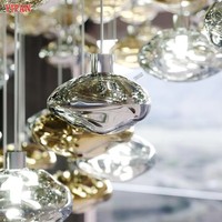 Luminaire suspendu créatif en verre pour salon, lustre moderne pour plafonds hauts, design d'éclairage suspendu