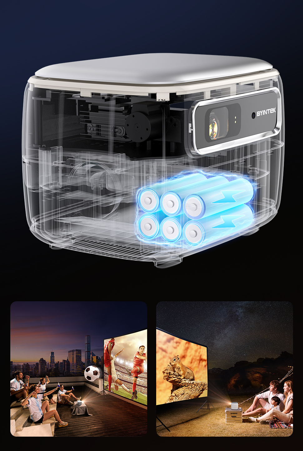 New Arrival Byintek R20 3D Smart Portable Hologram Projector