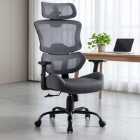 Silla de oficina ergonómica de malla al por mayor, silla de trabajo de respaldo alto con reposabrazos 1D, silla de ordenador a precio de fábrica para venta al por mayor