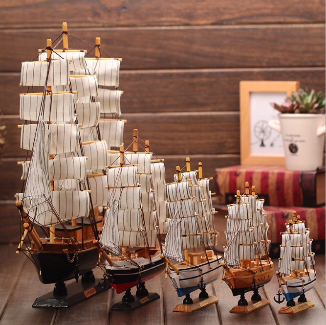 BATEAUX DE PÊCHE MINI petit modèle / Bateau miniature en bois avec voiles / Art vintage / Déco nautique / Décoration de table et de bibliothèque