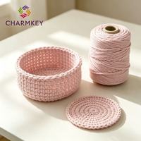 Cordon en coton recyclé à 100 %, épais, pour macramé, corde en coton tressée pour macramé mural, panier fait main, artisanat DIY