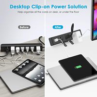 Multiprise de protection contre les surtensions à fixation sur bureau avec 3 prises CA et 4 ports USB-A pour la maison et le bureau