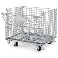 Cage de stockage pliable robuste en treillis métallique 1000 kg 2000 kg pour entrepôt e-commerce, logistique et atelier frigorifique, panier de correspondance