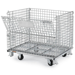 Cage de stockage pliable robuste en treillis métallique 1000 kg 2000 kg pour entrepôt e-commerce, logistique et atelier frigorifique, panier de correspondance - Product Image 6