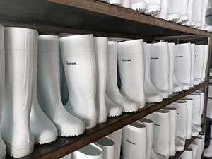 Bottes de pluie blanches durables et résistantes à la boue ZYF pour travaux d'assainissement, entretien de piscines, bottes de jardin en PVC intégré résistantes à l'eau HSR012 - Product Image 5