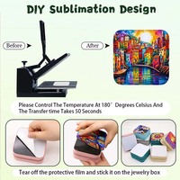 Damen Leder Sublimation Schmucks cha tulle Blank Vintage-Stil mit Spiegel tragbare Reise veranstalter Geburtstags geschenk Fall