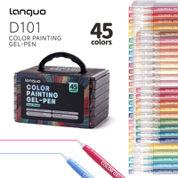 Coffret Cadeau de Stylos de Journalisation Languo 45 Couleurs, Marqueurs à Double Pointe, Kit de Papeterie pour Dessin Acuarela/Aquarelle 0.6mm