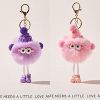 Boules de charbon en fourrure en forme de loutres et de lapins - porte-clés, jouets en peluche douce, sacs en peluche de dessin animé, décorations suspendues