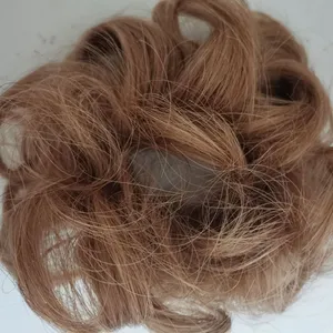 Ml Groothandel 100% Menselijk Haar Chignon Scrunchies Hair Extension Curly Messy Knot