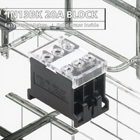 Bloc de bornes automobile IN13BK noir 20A 600V, connexion à vis, contacts en laiton, connecteur de câble en matériau PC