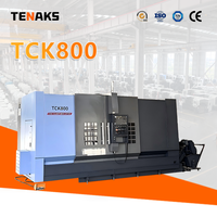 Tour à lit incliné CNC robuste TENAKS TCK800, mono-broche, 2 axes, centre de tournage haute précision, commande GSK, 12 postes à outils