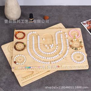 Wooden Jewelry Beading Tray Multi Compartment Solid <b>Wood</b> Design Tray With Dial For Bracelet Making DIY Crafting - Product Image 5