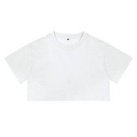 T-shirts pour femmes, crop top 100% coton, t-shirt court ample, crop top graphique pour femmes
