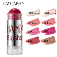 Handaiyan High Little Crayon Blush Palette de 8 Couleurs Stylo Rouge Hydratant Crème Solide Blush pour Visage Maquillage Longue Durée