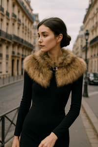 단색 미니멀리스트 우아한 페이크 퍼 스카프, 패셔너블한 겨울 방한 편안한 액세서리 - Product Image 3