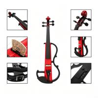 4/4 Colorful Spruce Top Maple Back Electric Violin Silent Practice Beginner Performance Violin for Adults
