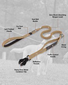 OEM/ODM Luxury Solid Pet <strong>Dog</strong> Leash Comfortable Soft Padded Handle Reflective Adjustable Eco-Friendly Nylon Elastic Bungee Rope - Product Image 6