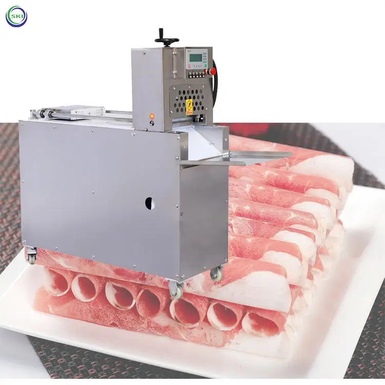 वाणिज्यिक मेमने पैर मांस रोल कटर मटन पोर्क मांस Slicer काटने की मशीन