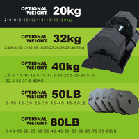 Haltères réglables de gymnastique de nouveau style de 32KG équipement de forme physique haltères octogonaux ensemble d'haltères d'haltères pour l'usage à la maison (couleur d'OEM)