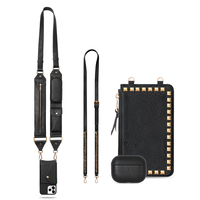 Étui de téléphone à bandoulière Étui de téléphone à bandoulière en cuir et pochette Étui de téléphone en cuir avec porte-cartes