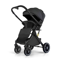 Poussette de voyage pliable réglable en hauteur avec siège réversible et grand espace de rangement