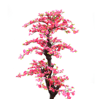Pohon Bunga Bonsai Dekorasi Rumah, Pohon Flora Spesial Interior Tiruan Penjualan TERBAIK YANG INDAH UNTUK Dekorasi Rumah Pohon Tanaman Bonsai Bunga Merah Muda 0474