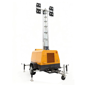 Torre de Iluminación Móvil Hidráulica con Mástil Telescópico, Generador Diésel Silencioso, Lámpara LED de 4x1000W, Energía Solar y CC para Uso en Exteriores - Product Image 1