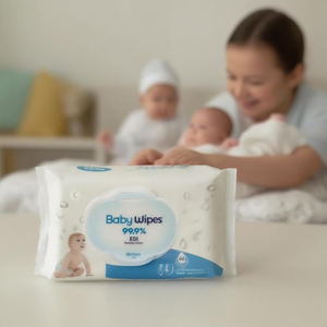 En stock, lingettes biodégradables à 100 %, non parfumées, écologiques, saines et sûres, étiquette privée, lingettes pour le nettoyage du visage des bébés - Product Image 4