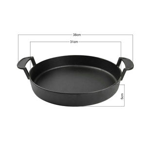 Poêle à frire ronde en fonte noire de 30 cm (12 pouces) avec double poignée, antiadhésive, pour extérieur, compatible four et cuisinière à gaz/induction - Product Image 5