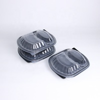 Boîte de préparation de repas 30 oz en plastique biodégradable, sans BPA, compatible micro-ondes, 3 compartiments, pour salade et pain (type bento)