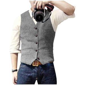 <span class=keywords><strong>Gilet</strong></span> de costume pour <span class=keywords><strong>homme</strong></span> RNSHANGER, col en V, décontracté, classique, formel, coupe ajustée, pour <span class=keywords><strong>mariage</strong></span> - Product Image 5
