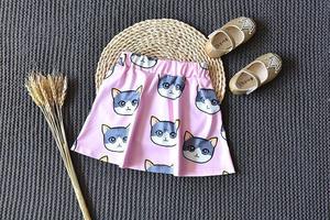 Nouveauté : Ensemble court imprimé chat pour filles, articles à succès rapides pour enfants, livraison directe depuis le marché chinois - Product Image 5