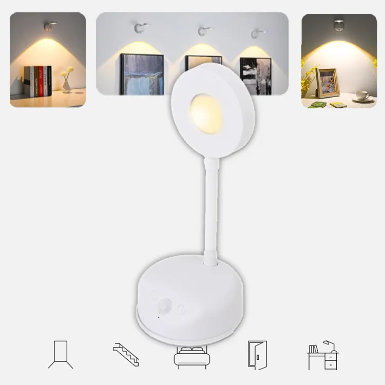 1.5W LED Motion Sensor Light Indoor 3000-6000K Adjustable Light Wall ABS Lighting Table Lamps For Living Room Bedroom
