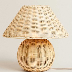 Wooden Sheep Bamboo Woven <b>Table</b> Lamp E27 <b>LED</b> Switch Control <b>Bedside</b> Lamp For Home Living Room Tatami - Product Image 3