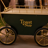 Chariot alimentaire multifonctionnel en acier inoxydable, chariot de vente ambulante, chariot à café personnalisé