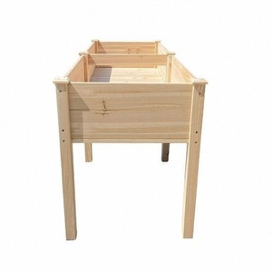 Solid Wood Elevated Garden Bed 122x60x82 Cm Outdoor Planting Box For Flower And <b>Vegetable</b> Garden Rustic Style - Product Image 3
