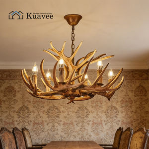 Lámparas Decorativas <span class=keywords><strong>para</strong></span> el Hogar, Lámpara de Techo con Diseño de Astas de Ciervo <span class=keywords><strong>para</strong></span> Sala de Estar, Dormitorio, Villa, Material Ecológico de Resina - Product Image 3