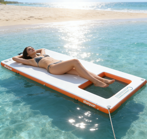 Grand tapis flottant gonflable en PVC et radeau pour quai maritime, auto-gonflant, usage commercial - Product Image 1