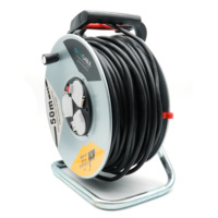 Carrete de Cable Portátil de 20m, 30m, 50m, Carrete de Cable de Extensión de 2, 3 y 4 Vías, Carrete de Cable Industrial