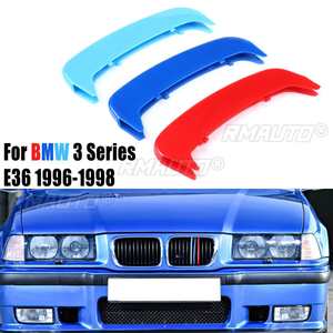 Rejilla delantera de 11 barras para coche, estilo riñón, cubiertas de rejilla de moda, 11 varillas, pegatina 3D para BMW Serie 3 E36 1996-1998 - Product Image 1