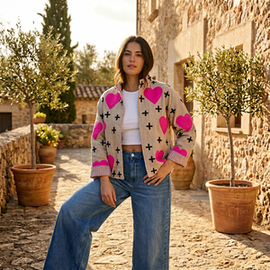 Chaqueta Suzani para mujer súper cómoda y agradablemente cálida con bordado de corazón y cruz, estilo bohemio, abrigo de invierno para damas. - Product Image 1