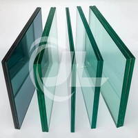 Vidrio laminado templado de 15,52mm, vidrio compuesto de acristalamiento laminado transparente para construcción de patio de medio vidrio con puerta