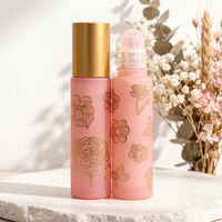Roll-on de parfum floral personnalisé 5ml 10ml, flacons roll-on en verre coloré avec pierres précieuses, vente en gros