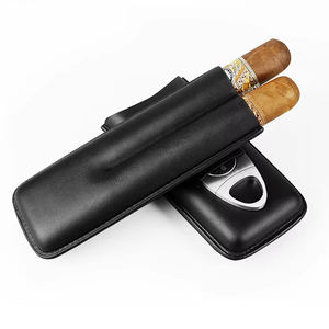 Étui à cigares de luxe personnalisé en cuir croco à <span class=keywords><strong>3</strong></span> doigts avec coupe-cigare à lacets porte-cave à <span class=keywords><strong>3</strong></span> tubes - Product Image 4