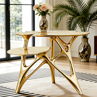Table basse irrégulière de luxe moderne pour salon, personnalisable en taille et en matériau, dorée, artistique, multi-niveaux