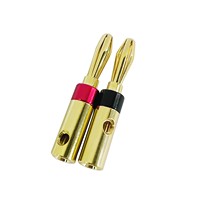 Connecteur de câble audio Rasantek plaqué or 24 carats en cuivre pur, type banane mâle, sans soudure, à vis, pour amplificateur