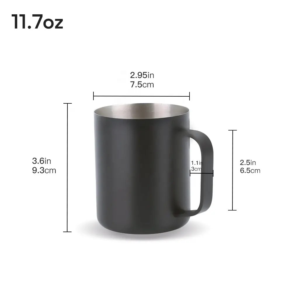 Grosir murah mug bir dengan pegangan 12 OZ 18/8 baja tunggal cangkir kopi perjalanan mug